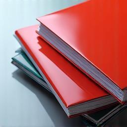 Glossy brochures and custom-printed promotional folders